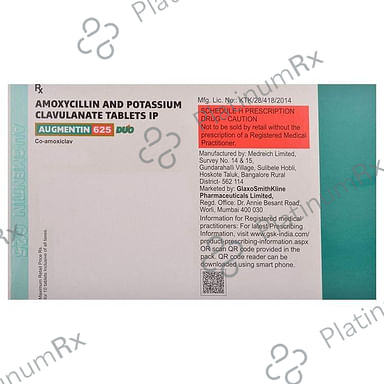 Augmentin Duo 625mg Tablet 10s