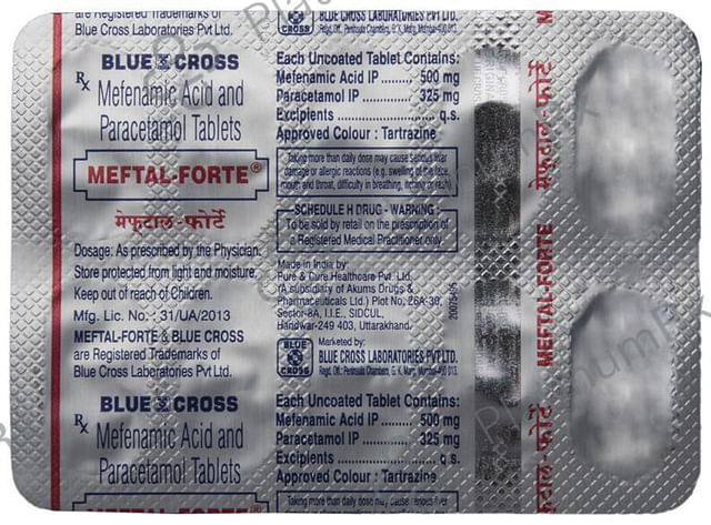 Meftal Forte 500/325mg Tablet 10s