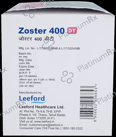Zoster 400mg Tablet DT 10s
