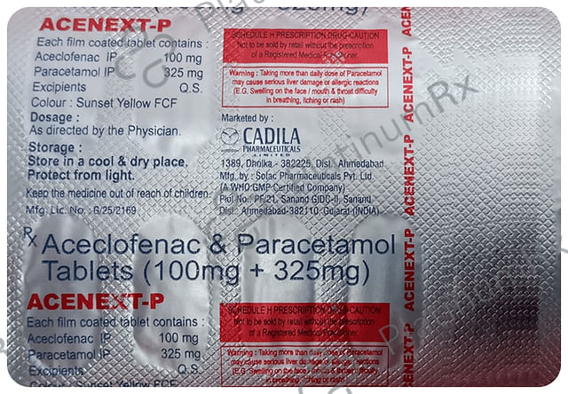 Acenext P 100/325mg Tablet 10s