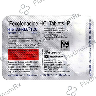 Histafree 120mg Tablet 10s