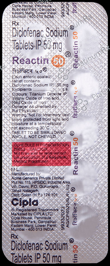 Reactin 50mg Tablet DT