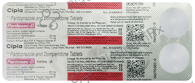 Pantosec D 10/40mg Tablet 10s