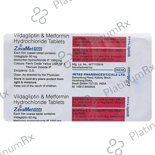 Zavamet 1000/50mg Tablet 10s