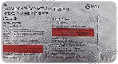 Janumet 50/500mg Tablet 15s
