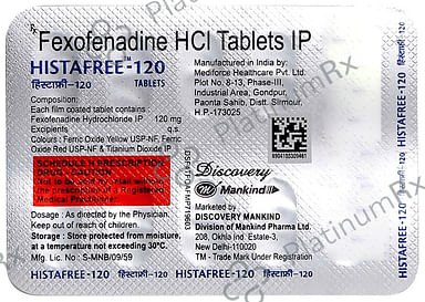 Histafree 120mg Tablet 10s