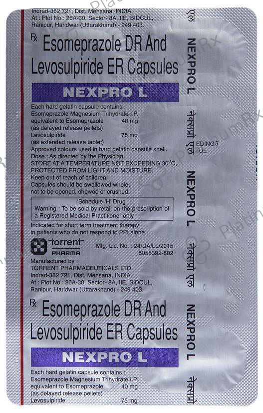 Nexpro L 40/75mg Capsule SR 10s