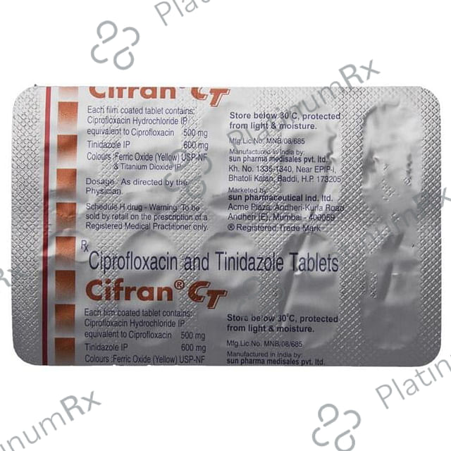 Cifran CT 500/600mg Tablet 10s