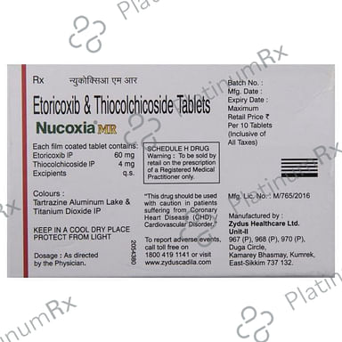 Nucoxia MR 60/4mg Tablet 10s