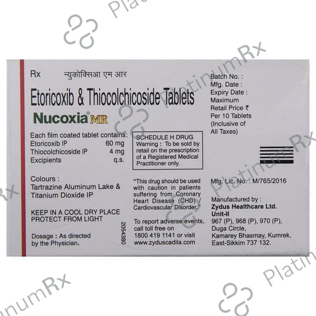 Nucoxia MR 60/4mg Tablet 10s