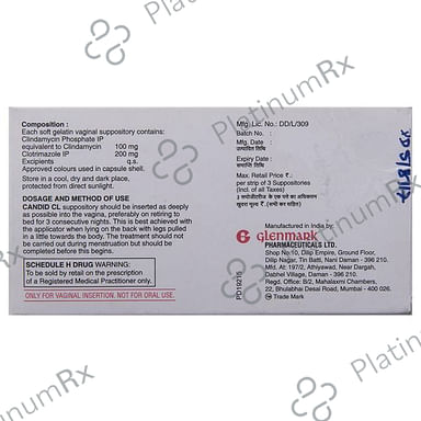 Candid CL 100/200mg Vaginal Suppository 3s