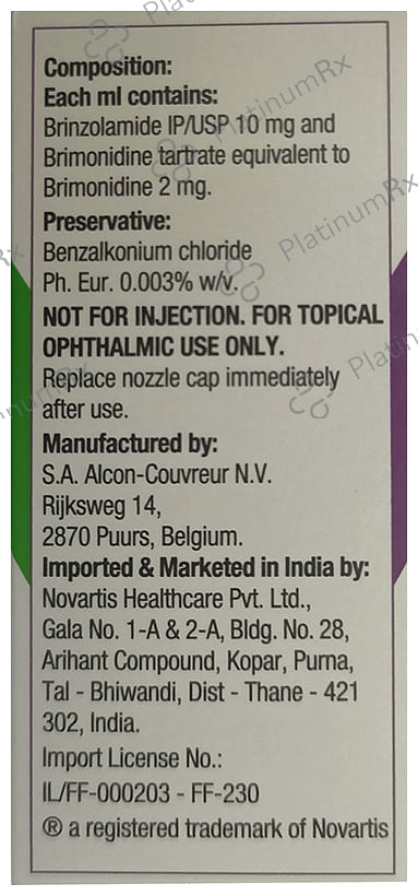 Simbrinza Ophthalmic Suspension 5ml