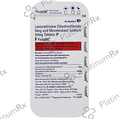 Xyzal M 5/10mg Tablet 15s