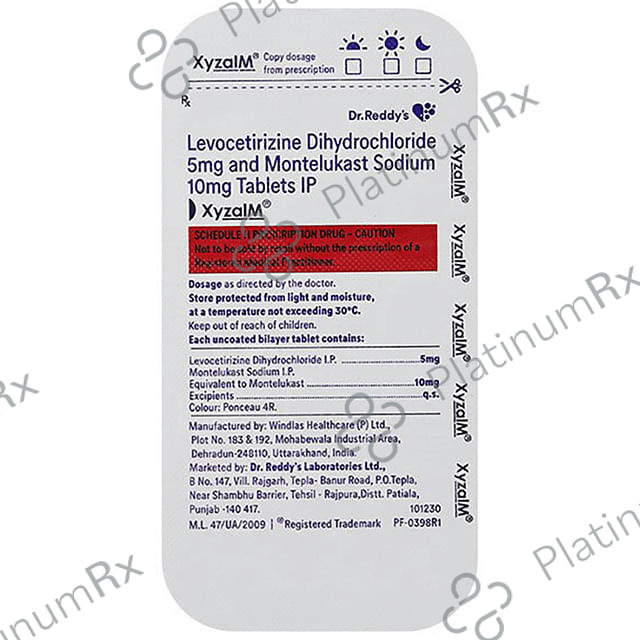 Xyzal M 5/10mg Tablet 15s