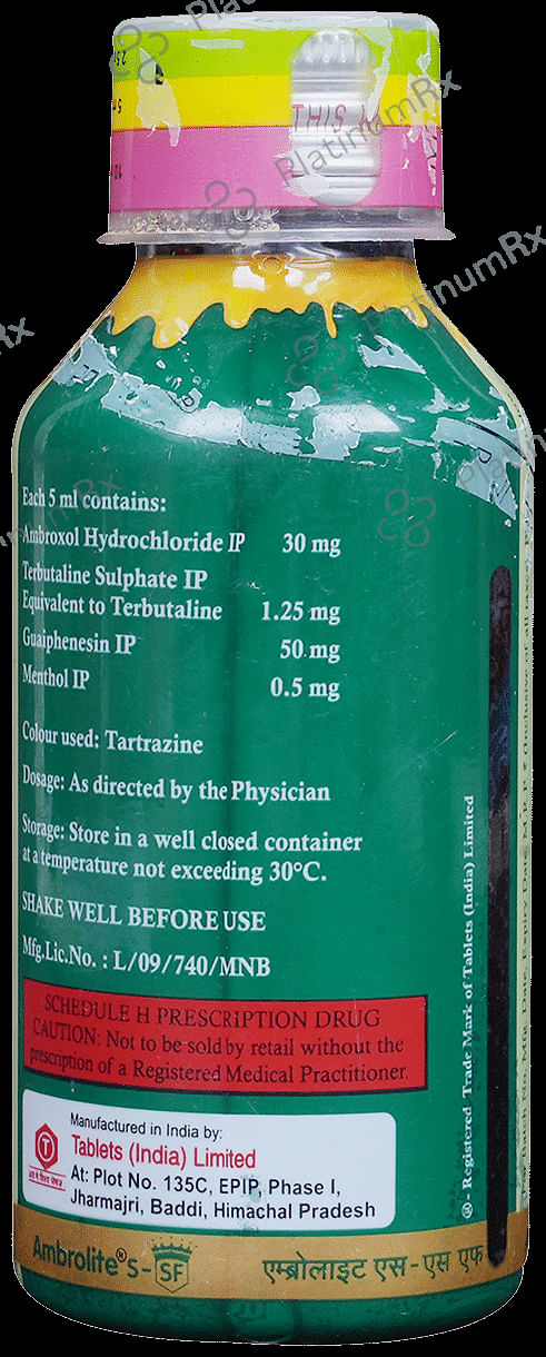 Ambrolite S SF Syrup Sugar Free 100ml