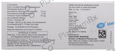 Monticope A 75/5/10mg Tablet SR 10s