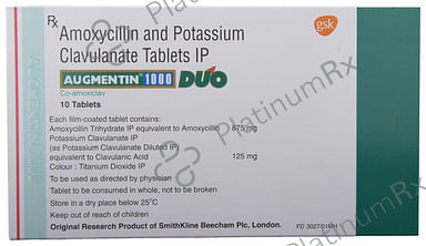 Augmentin 1000 Duo 875/125mg Tablet 10s