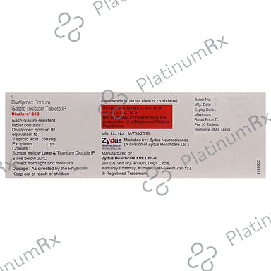 Divalpro 250mg Tablet 10s