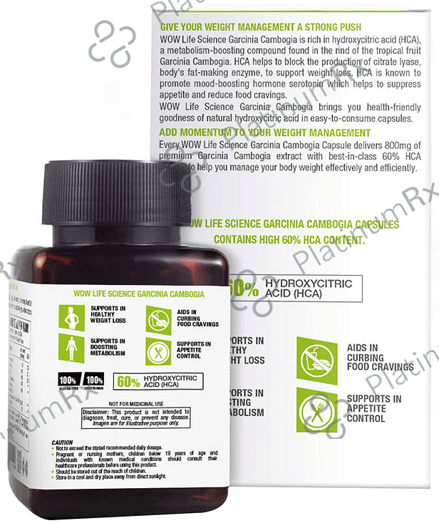WOW Life Science Garcinia Cambogia Vegetarian Capsules