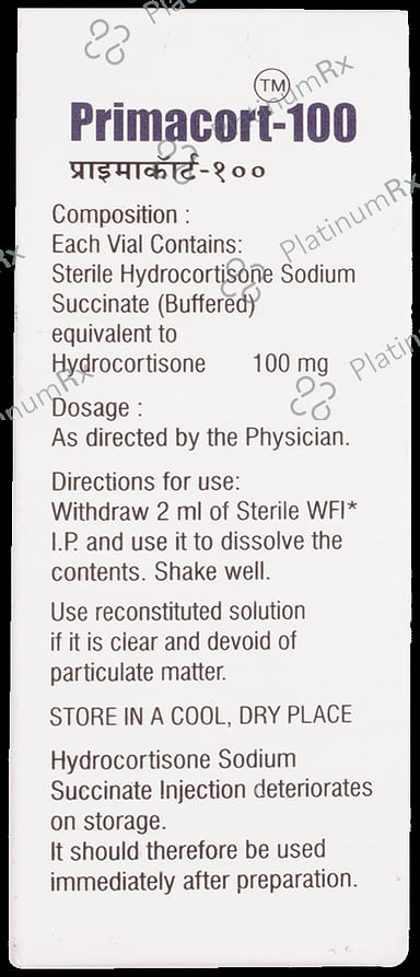 Primacort 100mg Injection 10ml