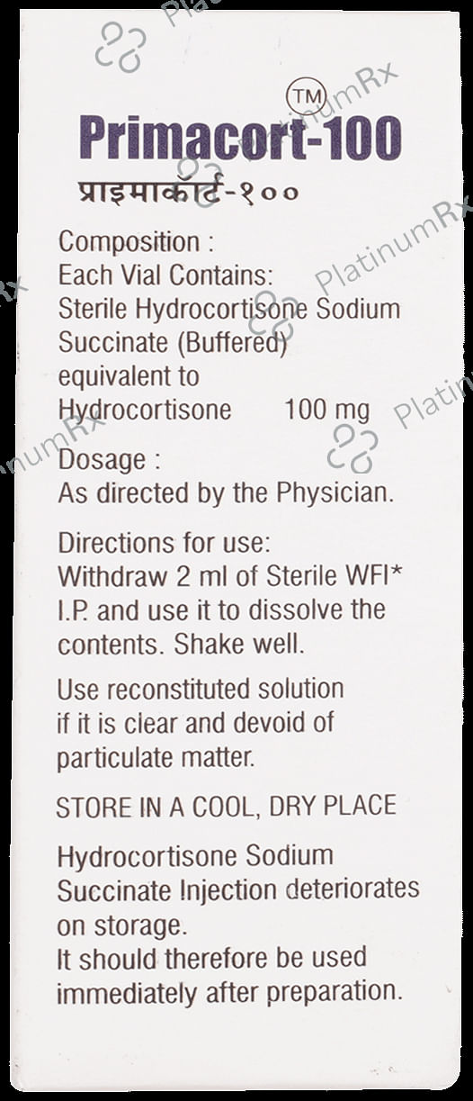 Primacort 100mg Injection 10ml
