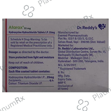 Atarax 25mg Tablet 15s