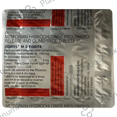 Zoryl M2 Forte 2/1000mg Tablet PR 15s