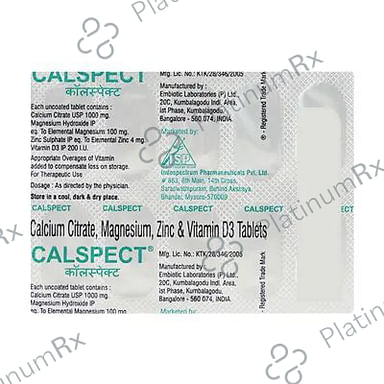 Calspect 1000mg/100mg/200IU/4mg Tablet 10s
