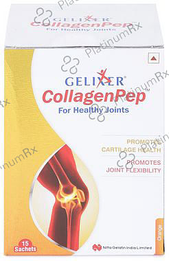 Gelixer Collagen Pep Sachet for Joint Flexibility & Cartilage Health - Flavour Orange