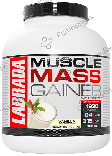 Labrada Nutrition Muscle Mass Gainer with Creatine for Muscle Support - Flavour Vanilla 6 lb