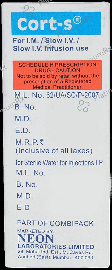 Cort S 100mg Injection 2ml