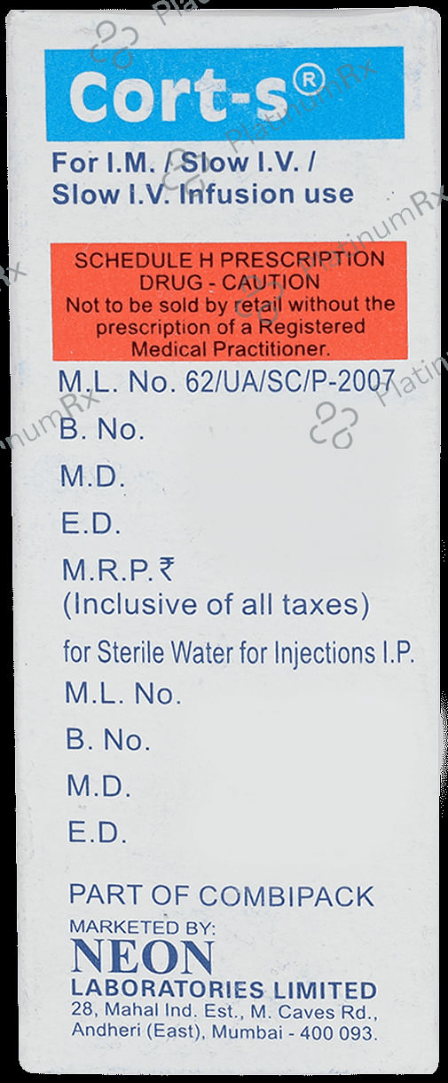 Cort S 100mg Injection 2ml