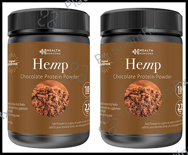 Health Horizons Hemp Protein Powder (500gm Each) for Lean Muscles Chocolate 2 jar