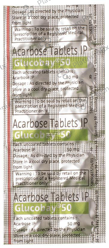 Glucobay 50mg Tablet 10s
