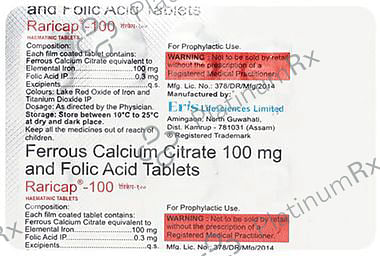 Raricap 100 25mg/300mcg Tablet 10s