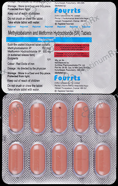 Rejumet 500mg/750mcg Tablet SR 10s
