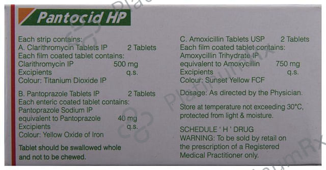 Pantocid HP 750/500/40mg Tablet Combipack 6s