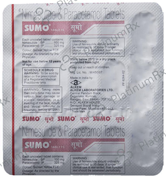 Sumo 100/325mg Tablet 15s