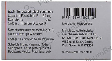Losartan 50mg Tablet 10s