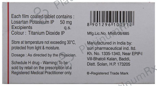 Losartan 50mg Tablet 10s