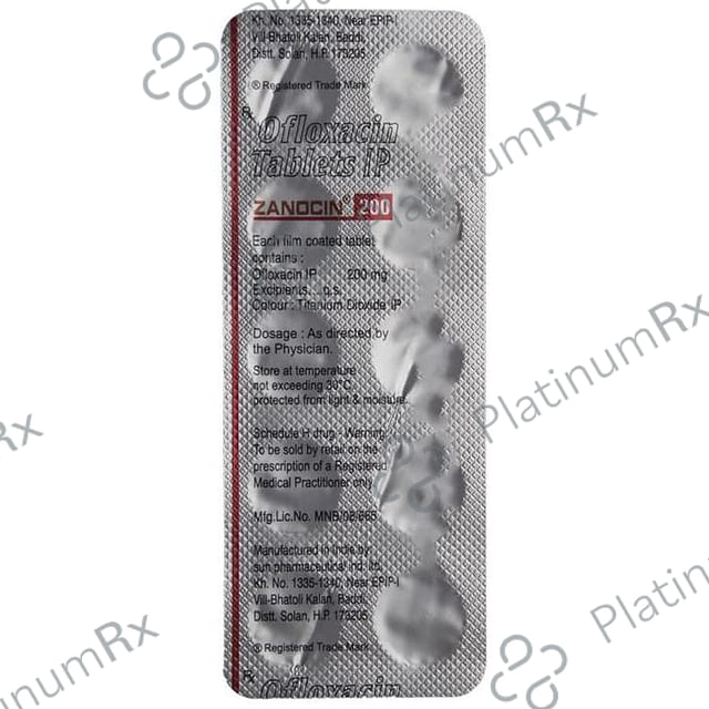 Zanocin 200mg Tablet 10s