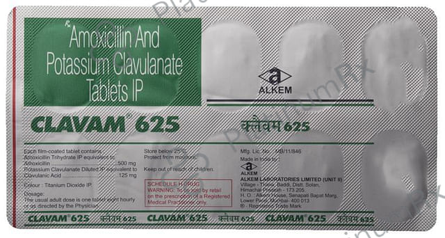 Clavam 625mg Tablet 10s