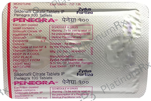 Penegra 100mg Tablet 4s