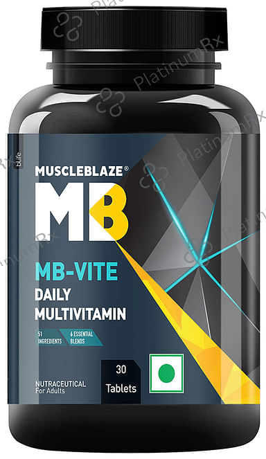 MuscleBlaze MB-Vite Multivitamin - With Amino Acids, Pre & Probiotic Blend - For Energy, Gut Health & Immunity - Tablet 30 tablets