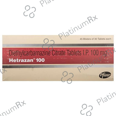 Hetrazan 100mg Tablet 30s