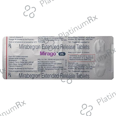 Mirago 25mg Tablet ER 10s