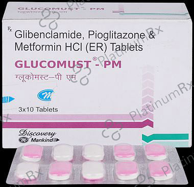 Glucomust PM 5/500/15mg Tablet ER 10s