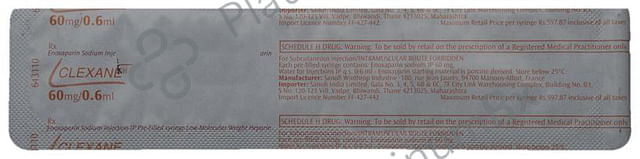Clexane 60mg Injection 1s