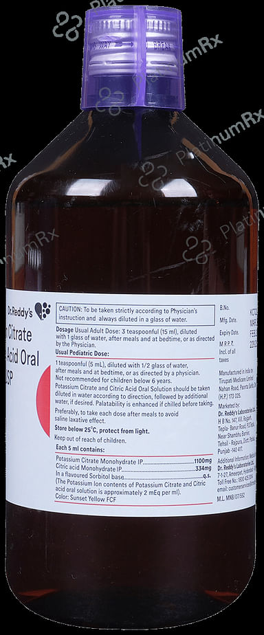 K Cit 1100/334mg Oral Solution 450ml