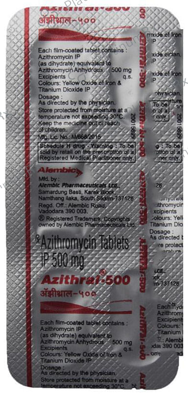 Azithral 500mg Tablet 5s